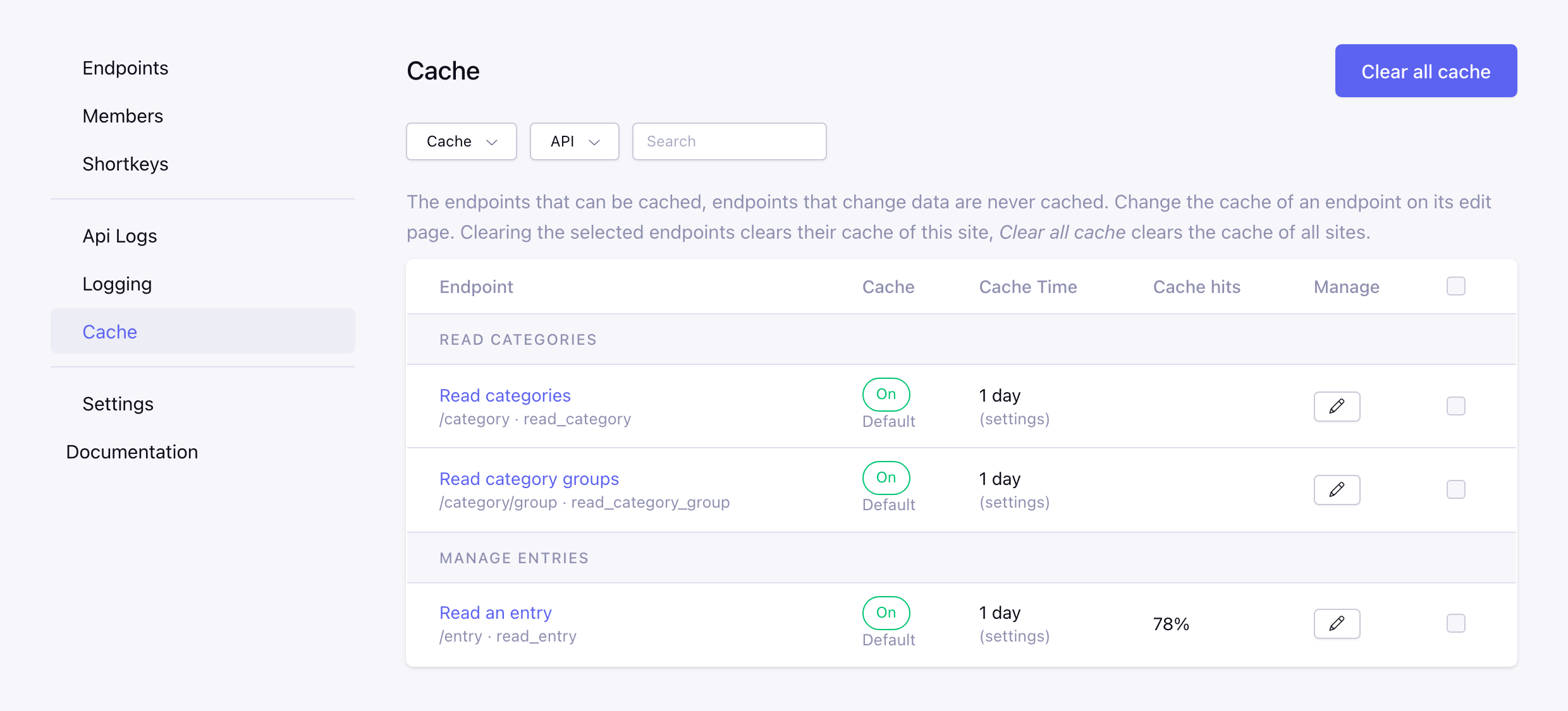 Cache page