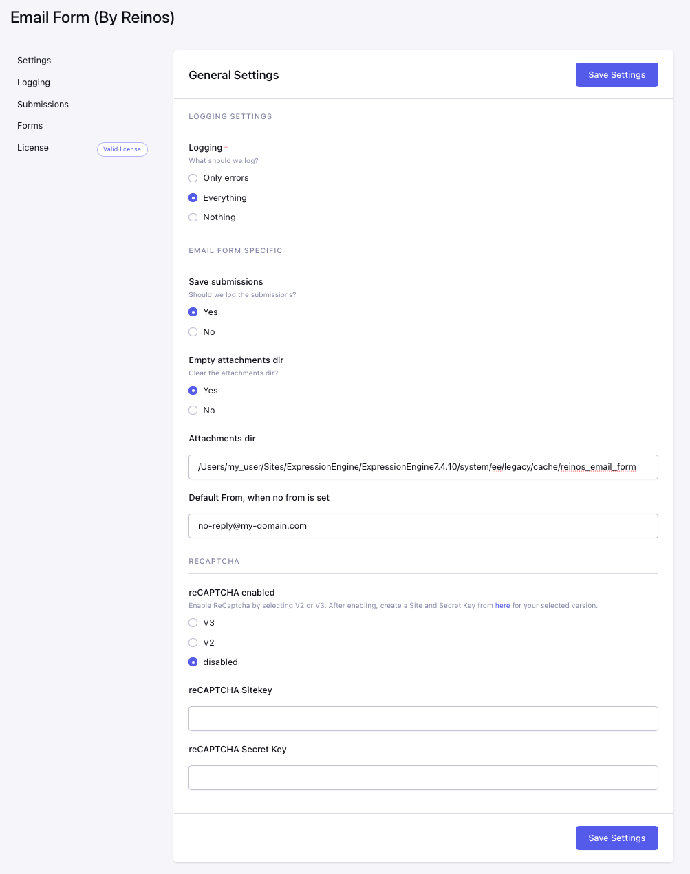 Control panel overview