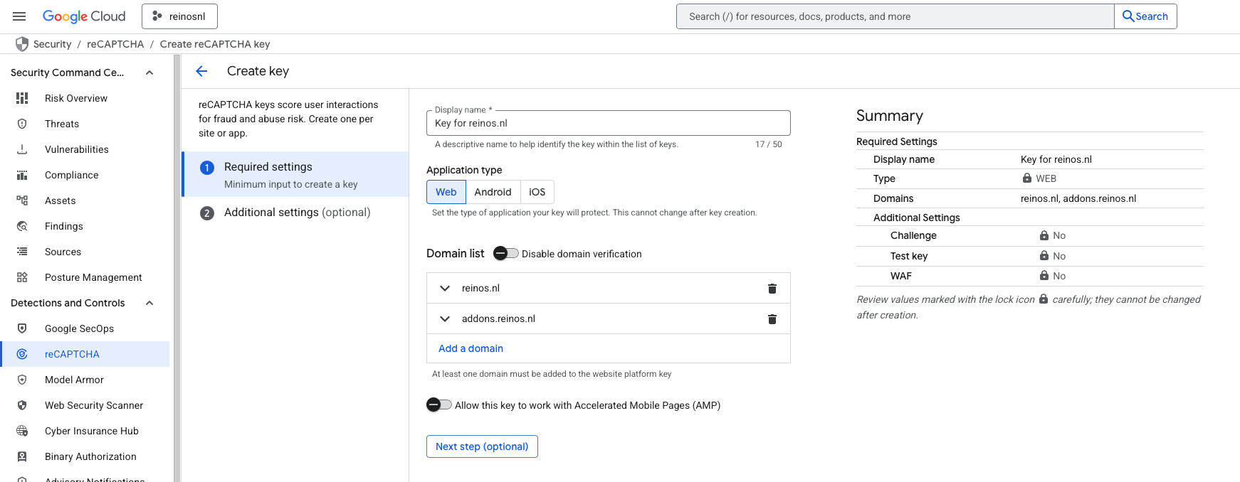 recaptcha-create-key